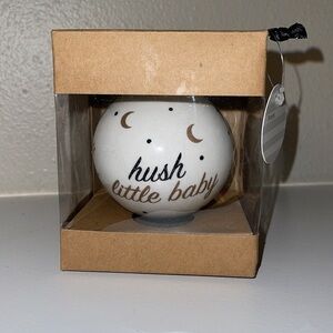 Glitz + Glimmer Porcelain Ornament White Ball -Hush Little Baby